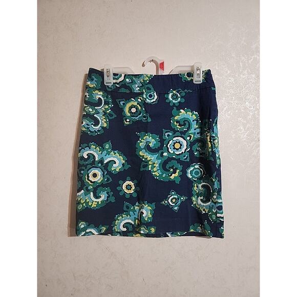 Merona Womens Above the Knee Pencil Skirt Lined sz 2 Navy Blue Side Zip - Picture 1 of 8